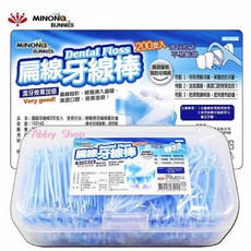 MINONO BUNNIES 扁線牙線棒 200支入, 1個, 132145 米諾諾扁線牙線棒