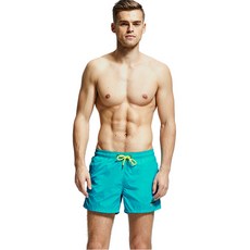 男款沙灘褲 可下水寬鬆大碼純色三分短褲 平角溫泉游泳褲