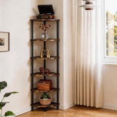 에코소라노 다용도 다층 수납장 모서리 코너장 좁은 공간 수납 선반, 월넛WBC011H