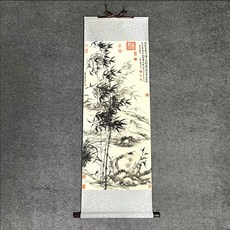 1.4米x0.47米蘭花竹石圖墨竹圖 已裝裱, 參考詳情頁