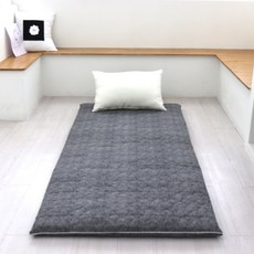 인터카마 더블멀티싱글 가로90cm 1인 양면 두꺼운 바닥요 3단접이식 까는이불, 무지 그레이