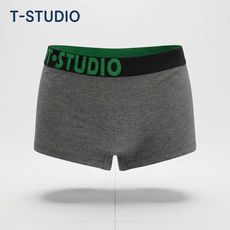 T-STUDIO STAR系列 綠頭透氣棉平口褲, 淺灰色