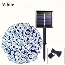 태양 문자열 조명 야외 LED 요정 8 가지 모드 파티오 크리스마스 장식에 대 한 매달려, 01 White-1pc, 02 100LED-12M