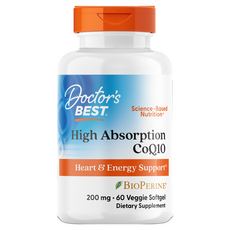 Doctor's BEST 高吸收 CoQ10 200毫克 素食軟膠囊 無麩質, 60錠, 1罐