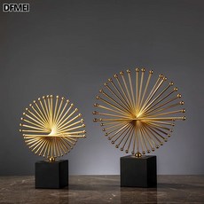 DFMEI 現代簡約高檔裝飾品酒櫃玄關書桌辦公室家居客廳輕奢擺件, 小號時來運轉(24.5*28.5CM)