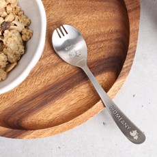 스텐 도시락포크숟가락 어린이유아수저 국산소형, 사자, 1개