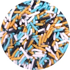 NCS 레드 옐로우 블루 그레이 지미 식용 스프링클 226.8g(8온스) - 컵케이크 쿠키 케이크 케이크 팝 도넛에 적합, 블랙, 골드, 화이트, 라이트 틸