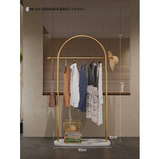 철제 스탠드 행거 사무실 틈새 선반 인테리어 튼튼한 옷가게 S 골드화이트, 대형 - 금속 프레임 화이트 무늬 + 바구니