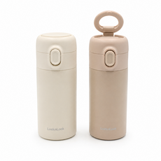 락앤락 히든 실리콘 고리 미니 원터치 텀블러 2P, 1개, 200ml, 파스텔 아이보리,베이지