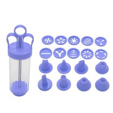 嚴選SHOP 8花嘴10花片裱花槍 擠花神器 透明裱花器 奶油擠花器 餅乾泡芙擠花 曲奇槍, 1個, 8花嘴+10花片+裱花槍