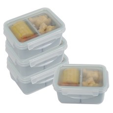 Nuandam Milfraps 長方形 2 格午餐盒套裝淺藍色 450ml, 1組, 450ml 4個