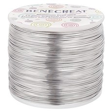 원형 알루미늄 공예 와이어 컬러 235000x0.8mm 손공예 제작 재료 주얼리 분재 공예품 DIY, 1롤, 라이트 그레이