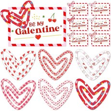 Tinlade 12피스 갈렌틴 데이 선물 점보 하트 모양 종이 클립 책갈피 Be My Galentine 카드 발렌타인 선물 장식 사랑 종이 클립 여성용 절친 처녀 결혼식 파티, Tinlade 12피스 갈렌틴 데이 선물 점보 하트 모