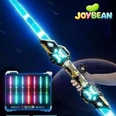 조이빈 LED 빛나는 히어로 장난감칼 광선검, 블랙+충전 케이블, 1개