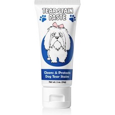 스퀴시페이스 눈물 얼룩 페이스트 개 청소 2온스 푸들 테리어 몰티즈와 같은 긴 털 개에게, 스퀴시페이스 눈물 얼룩 페이스트 강아지눈물 청소 2온스, 1개, 59g