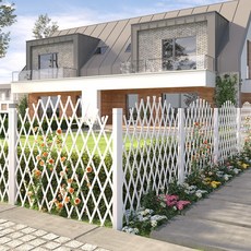 접이식 신축식 펜스 정원 나무울타리 방부목 펜스 방부목 울타리 정원 화단 원목, 브라운 75×160cm