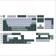 Ussixchare PBT 그라데이션 그린 키캡 샤인 스루 체리 프로파일 키캡 MX 스위치 기계식 키보드용 더블 샷 맞춤형 미니멀리스트 스타일, 238007 Ussixchare Green Botani, Botanical