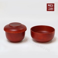 딱다구리 물푸레나무 원목제기 밥그릇+뚜껑+국그릇 주발세트, 단품, 1개