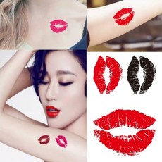 키스 입술 자국 타투 스티커 간편부착, 1개, 혼합색상