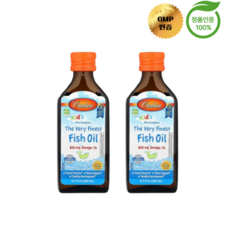 칼슨 어린이용 노르웨이산 피쉬 오일 천연 오렌지 맛 200 ml(6.7fl oz), 200ml, 2개