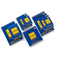 Fabriano法比亞諾1264系列無酸素描本馬克筆本繪圖本水彩本速寫本#1910，多功能繪畫用紙，創作無限可能, 1個, 素描本圈裝90g30*30cm#638