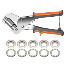 타포린용 아일렛 플라이어 세트 가죽 직물 압착 도구용 300 10mm, 10mm 실버 와이드 100세트