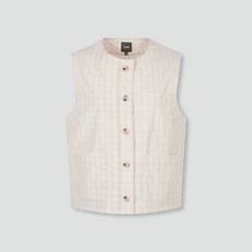 JAJU 여 코튼 체크 버튼 베스트 J115203119006 549667