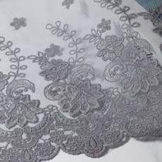 큰 면사 19색 17cm x 90cm 망사 레이스 면실, 진회색