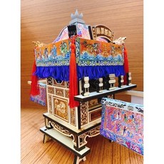 鑫水 雷雕文轎仿真模型 廟會模型, 1個, 含流蘇