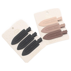 Cavensi 髮飾 日式無痕髮夾 無痕美妝夾 韓系瀏海夾髮卡, 1個, 咖色黑色 / 6入