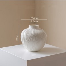 新款白色肌理玻璃花瓶高顏值客餐廳插花高級感裝飾擺件, 原色花瓶
