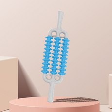 DIU 三排可彎曲按摩棒瑜伽狼牙棒兒童長感統高訓練肌肉放鬆滾輪軸腿部, 1個, 狼牙按摩棒【三排藍色】30珠:如圖