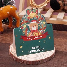 1PCS 크리스마스 인사말 카드 산타 클로스 눈사람 축복 엽서 친구 생일 장식, 04