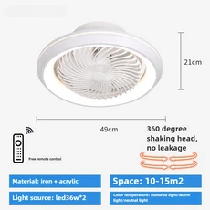 천장 LED 조명 실링팬 미니 거실 전등 실링팬 360도 동봉된 원형 팬 조명리모컨 포함 침실 조명 거실 식당 천장, 03 White-49cm, 01 RC, 01 85-265V, 1개