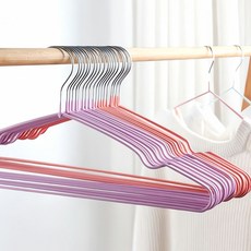 논슬립 특수코팅 철 옷걸이 3개, 퍼플