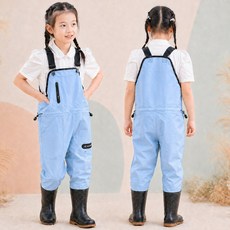 스토리원 키즈 해루질 갯벌 체험 아동 낚시 가슴 장화 U-KIDSH011, 180, 스카이