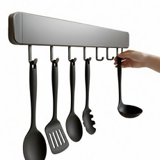 캄핏 칸조절 무타공 조리도구 걸이, 1개, 그레이