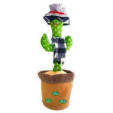 말하는 말따라하는 볼륨조절가능 체크목도리 선인장 인형, 32cm, 체크목도리선인장, 1개