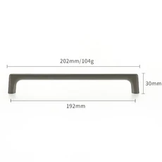 YUTOKO-황동 골드 캐비닛 손잡이 진주 회색 도어 아연 합금 서랍 가구 하드웨어, 15 Gray 192mm