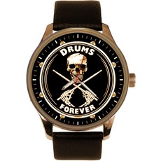 드럼은 영원하다 멋진 해골 드러머 아트 대형 40mm 드럼 애호가 소장용 손목 밴드