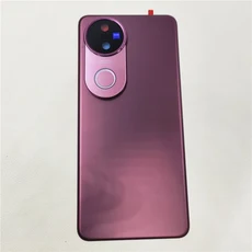 A+++ VIVO V50용 유리 후면 도어 커버 하드 배터리 커버 후면 하우징 케이스 쉘 카메라 렌즈 접착 스티커, 02 빨간색