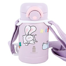 웜쿨러 원터치 보온 보냉 텀블러(스티커+스트랩세트), 04퍼플텀블러+스트랩1개+스티커4종, 1세트, 220ml