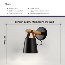 실내 E27 메탈 LED 벽등 복도/복도용 북유럽 스타일 램프 침실/가정용 조명기구, 02 Dimming switch