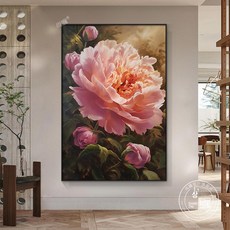 보석십자수 액자형 우아한 부와번영 모란 꽃 비즈, 유산지, 50 x 80cm, 스타일 B