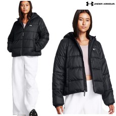 [AK플라자] [언더아머] 여성용 라이트웨이트 인슐레이티드 경량 패딩 점퍼 블랙 1389183