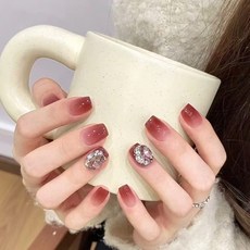 FAINAL SENSE 레드 컬러 착용형 네일팁 착용형 인조네일 고급스러운 착용형 인조네일, 1개, SG811-S