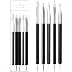 실리콘 점토 세트 5개 조각 도구 유연한 장치 전문가용 수제 세라믹 작품 DIY 검은색