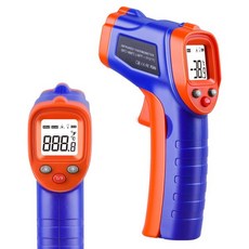 적외선 온도계 건 비접촉 레이저 온도계 온도계 건 -58 ℉1112 ℉ 방사 온도계 조절 가능 조리용 온도 측정 건 바비큐 피자 오븐, 1112℉/600℃/Blue