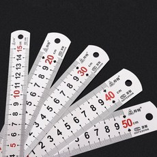 두껍고 튼튼한 스틸자 20cm 철자 쇠자 수평자 일자자 제도자 눈금자 커팅자 양면자, 1개, 상세페이지 참조