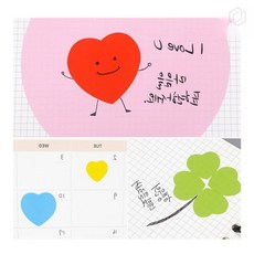 [하루셀렉] 데코스티커 컬러 하트 스티커 세트 1장 6P 12P 24P, 24P - 그린